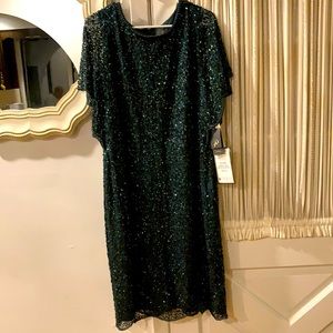 Never worn brand new! Beautiful forest green sequin short sleeve